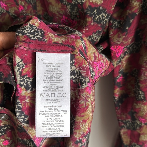 Equipment Slim Floral Signature Silk Shirt Small - Picture 7 of 12